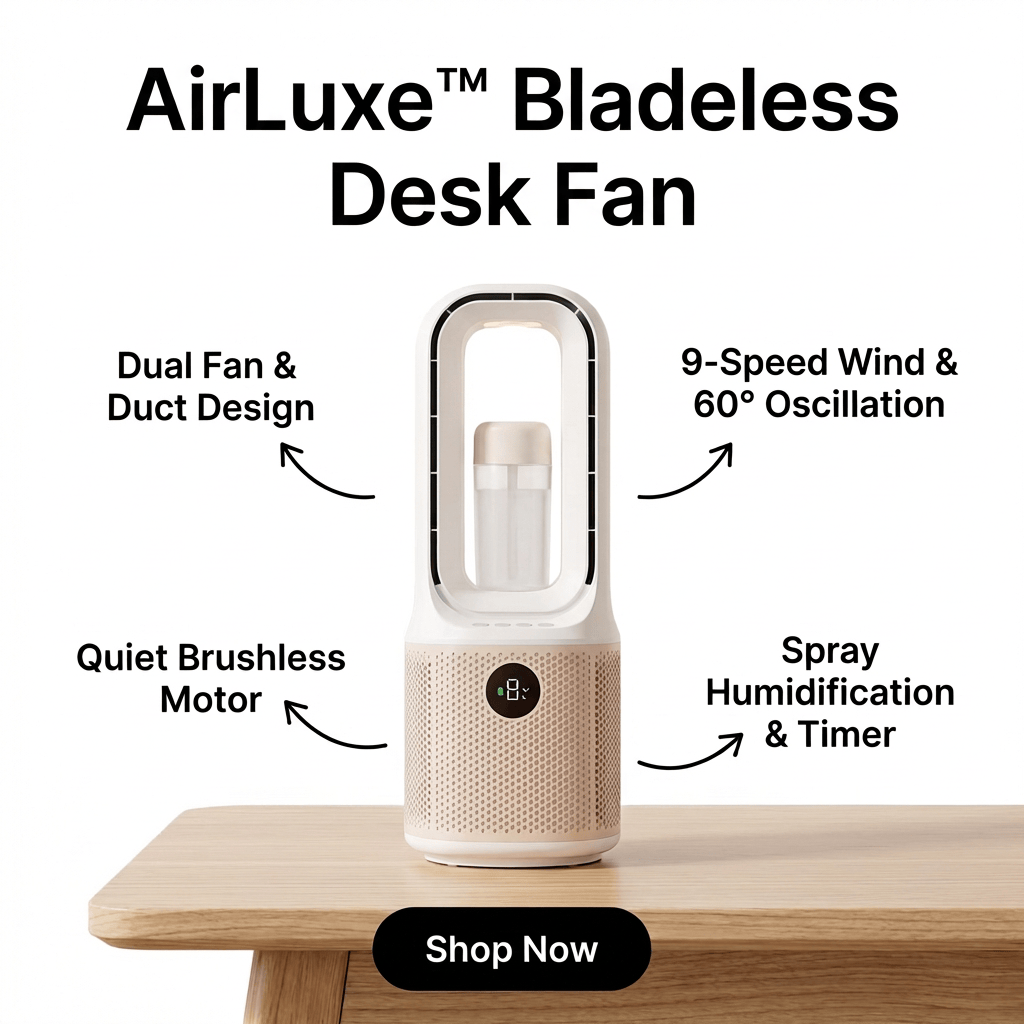AirLuxe™ Bladeless Desk Fan