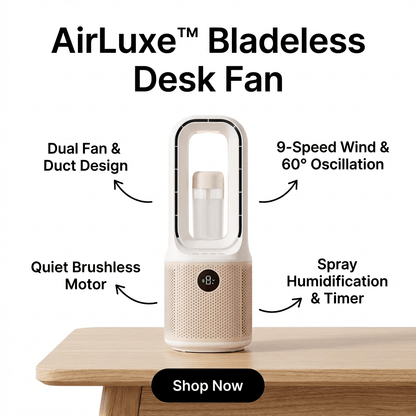 AirLuxe™ Bladeless Desk Fan