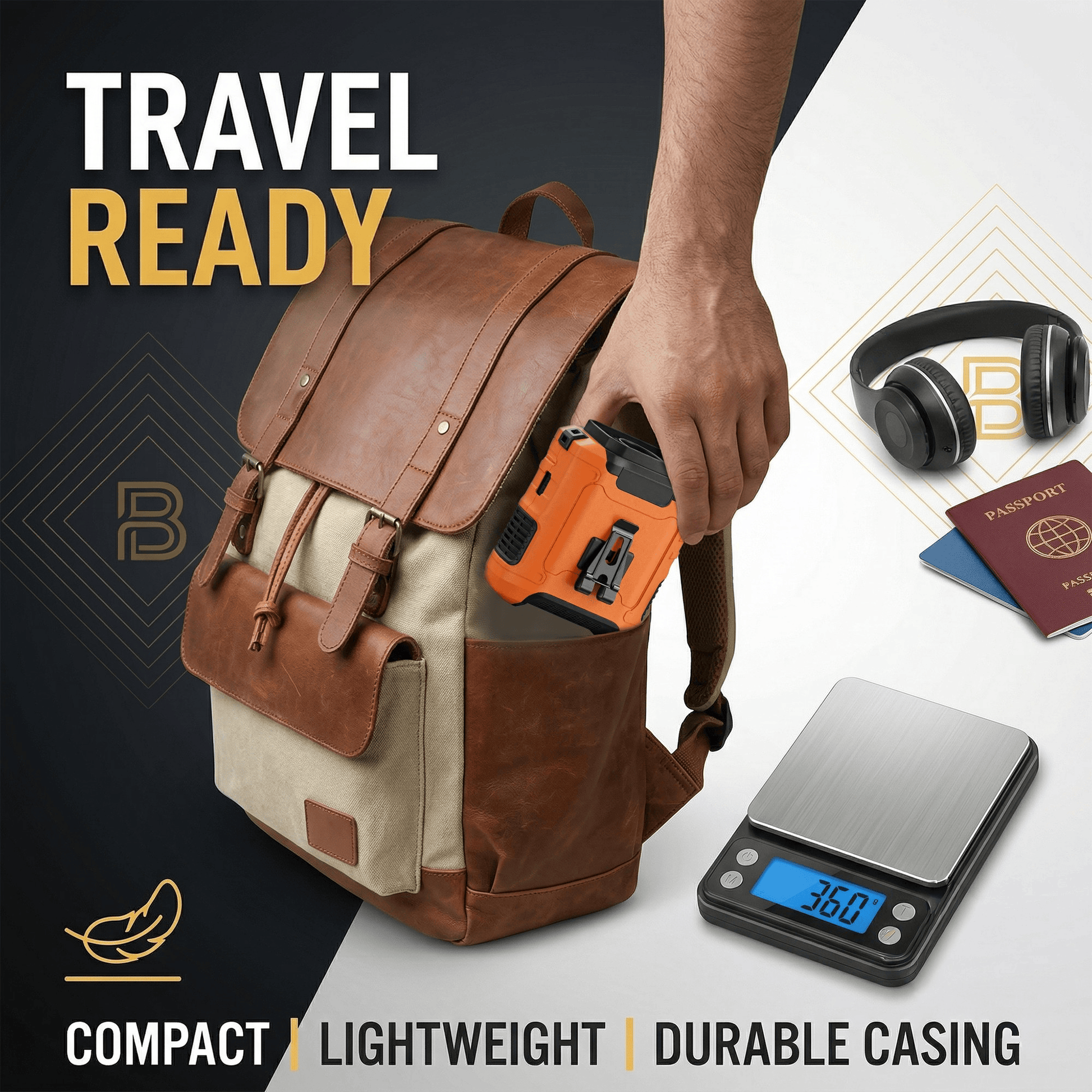 FrostClip Turbo — 3-in-1 Waist Fan, 10,000mAh Powerbank & LED Torch